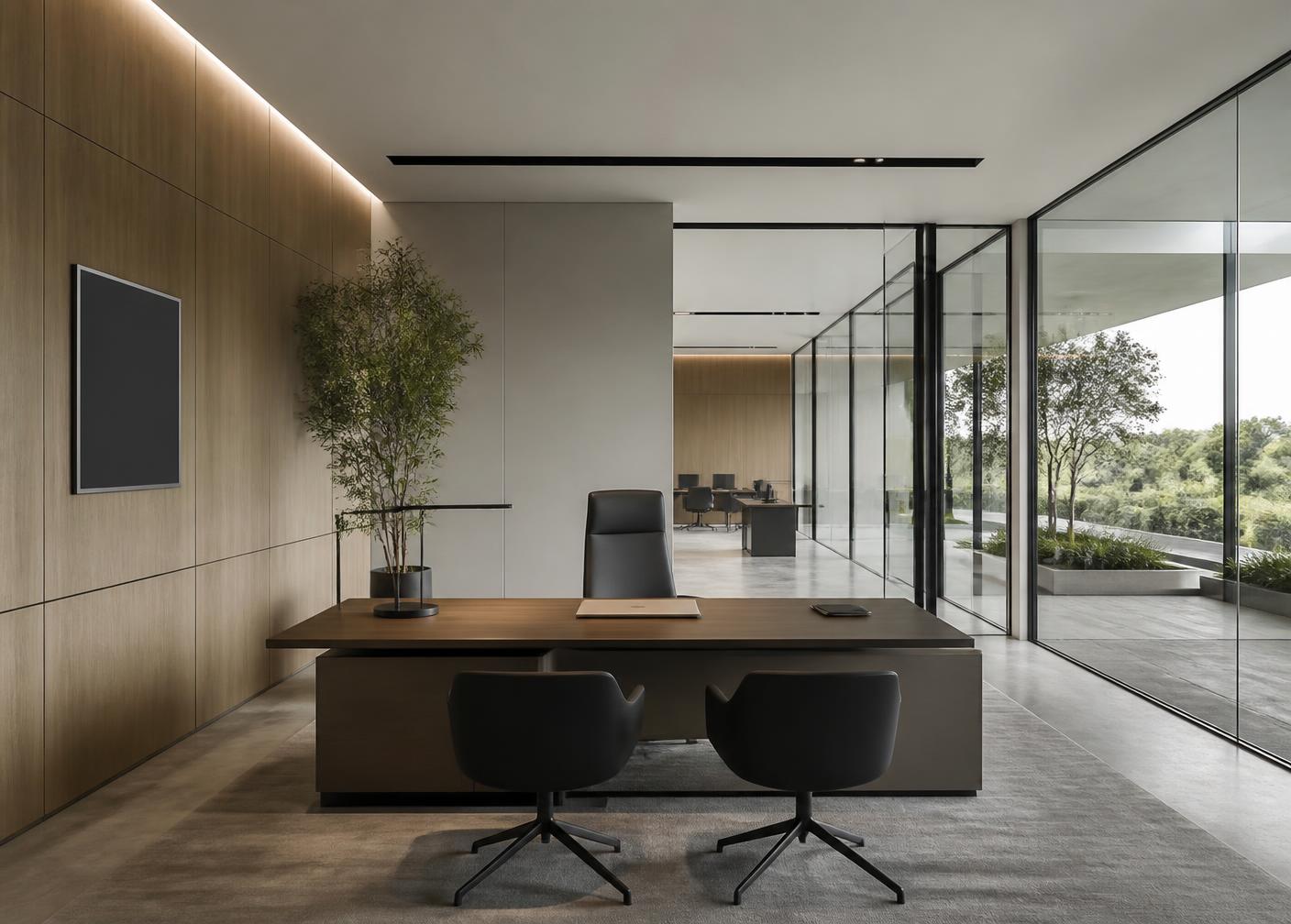 Bastidores do escritório — ambiente corporativo